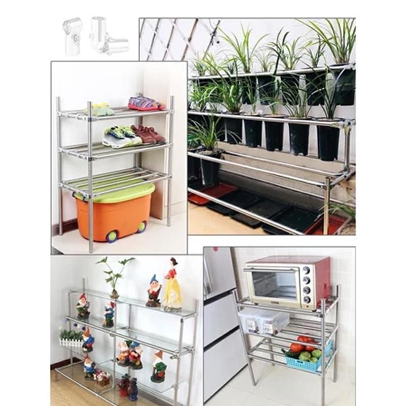 Tube Connector 25mm Structural Pipe Metal Joiner 5pcs 10pcs for Workshop Furniture Home Storage System Easy Setup Durable
