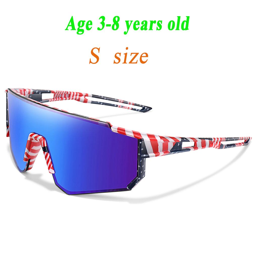 Okulary przeciwsłoneczne Baseballowe dla Dzieci w Wieku 3-14 Lat Okulary dla Chłopców i Dziewcząt Rozmiar M Młodzieżowe do Roweru UV400 Sporty Zewnętrzne Kemping Rower MTB Okulary