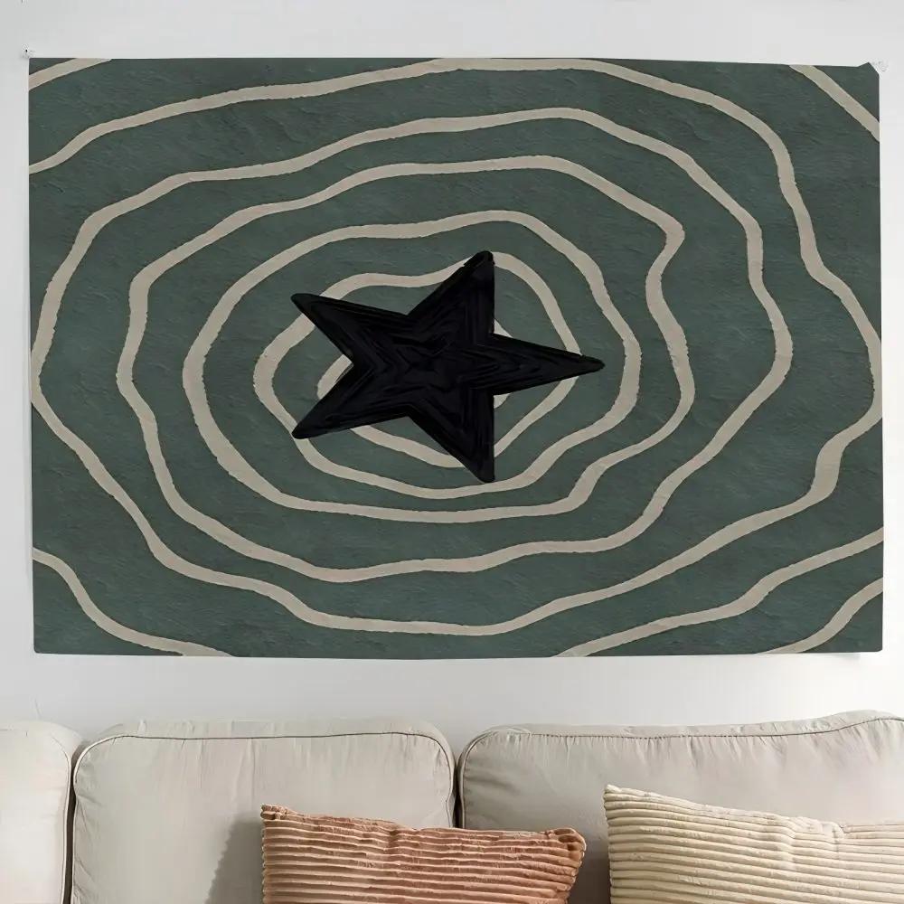 

VIKAMA Minimalist Star Tapestry Wall Hanging Home Decor for Living Room Bedroom Headboard Art Tapestry 74x94cm(29x37in)