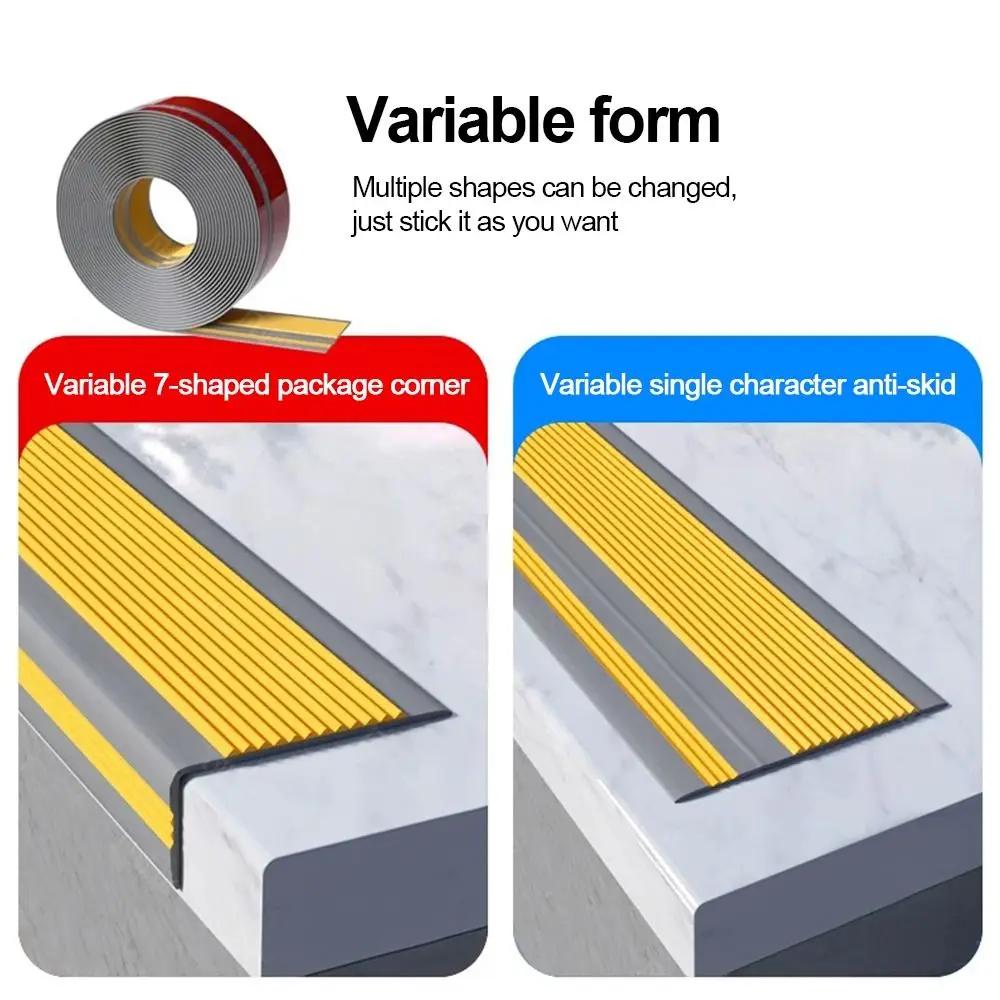 New Self-adhesive Stair Anti-Slip Tape L-Shaped Waterproof Non-Slip Protector Strips PVC Anti-Slip Edging Home Office