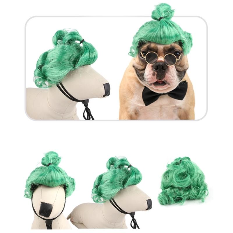 Funny Wigs for Cats Halloween Gathering Costume Pet Wigs Carnivals Cosplay Prank Headwear Dog Wigs Puppies Accessories