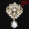 DIEZI Luxury Gold Silver Color Crystal Brooches for Women Girls Wedding Bridal Bouquet Water Drop Flower Brooch Pins Accessories