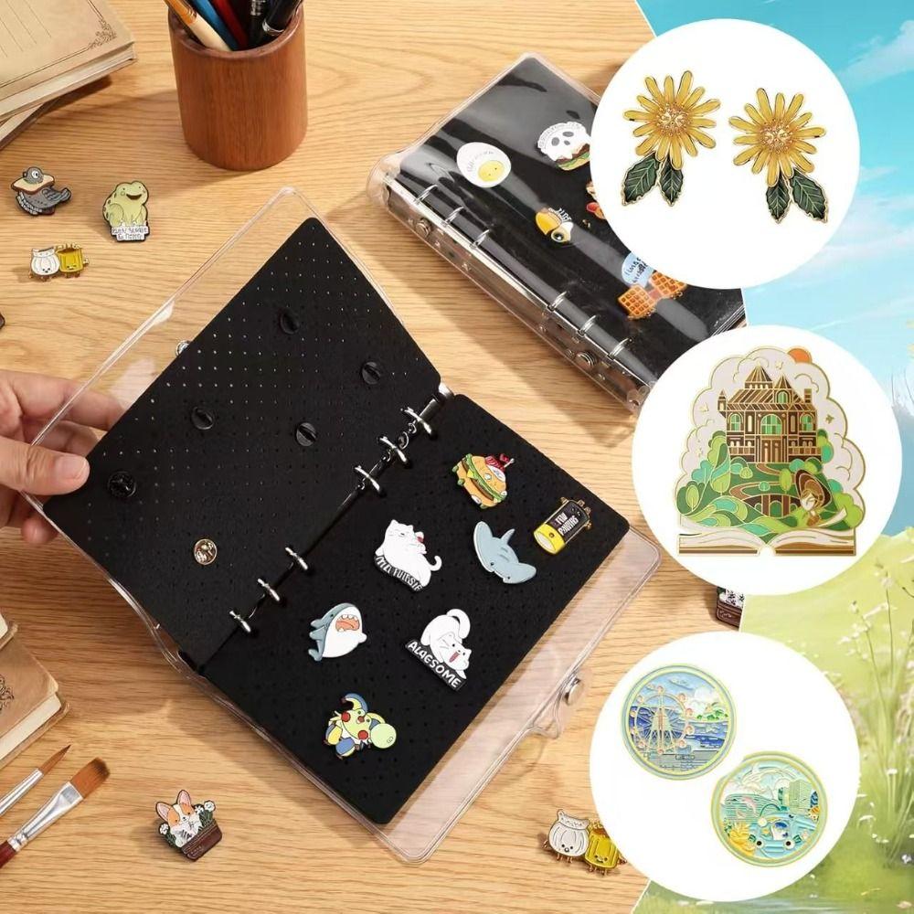 Space Saving Felt Brooch Storage Book 6 Pages Badge Charms Organizer Home Accessory