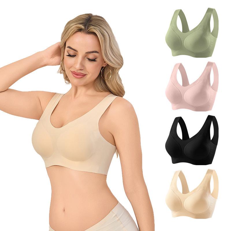 Seamless Wireless Sports Bra for Women - European & American Style with Fixed Cups