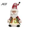 Cute Winter Seasonal Ornaments Lighted Christmas Doll Decoration, Plush Santa Claus/Snowman/Reindeer Figurine with Light Up Festive Dolls Warm LED for