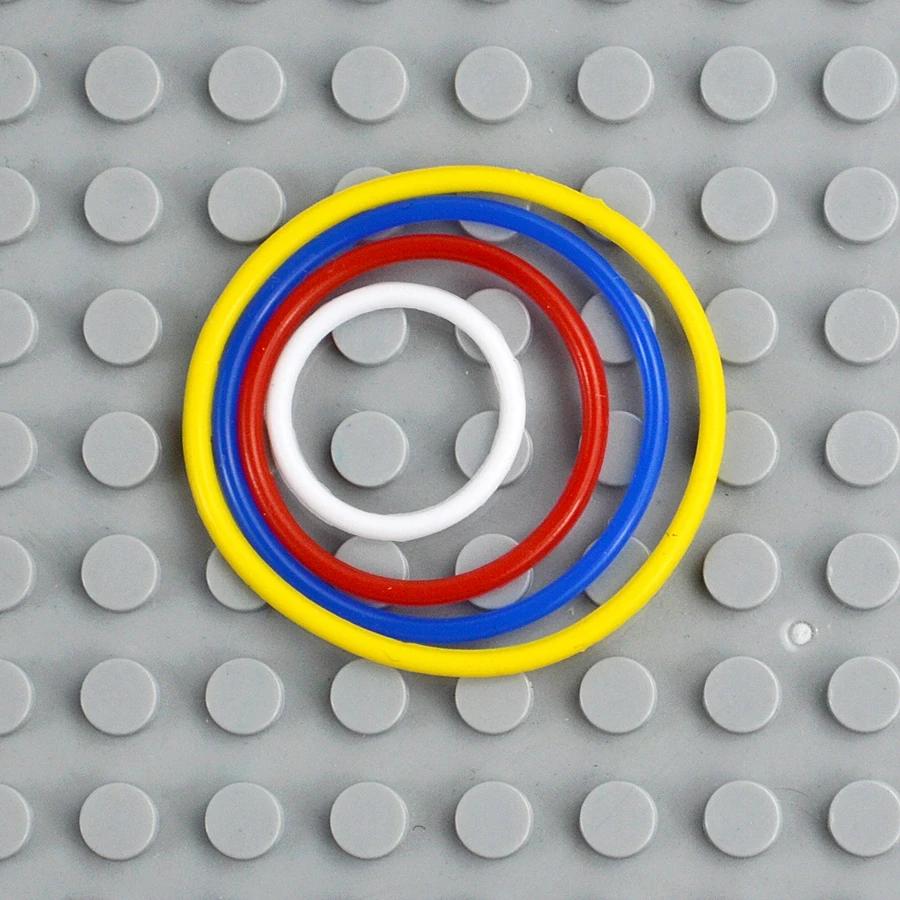 10Pcs 2x2 3x3 4x4 5x5 Rubber Band Belt For Leduo Technic Elastic Cross Section Round Pulley Compatible 85543 85544 85545 85546
