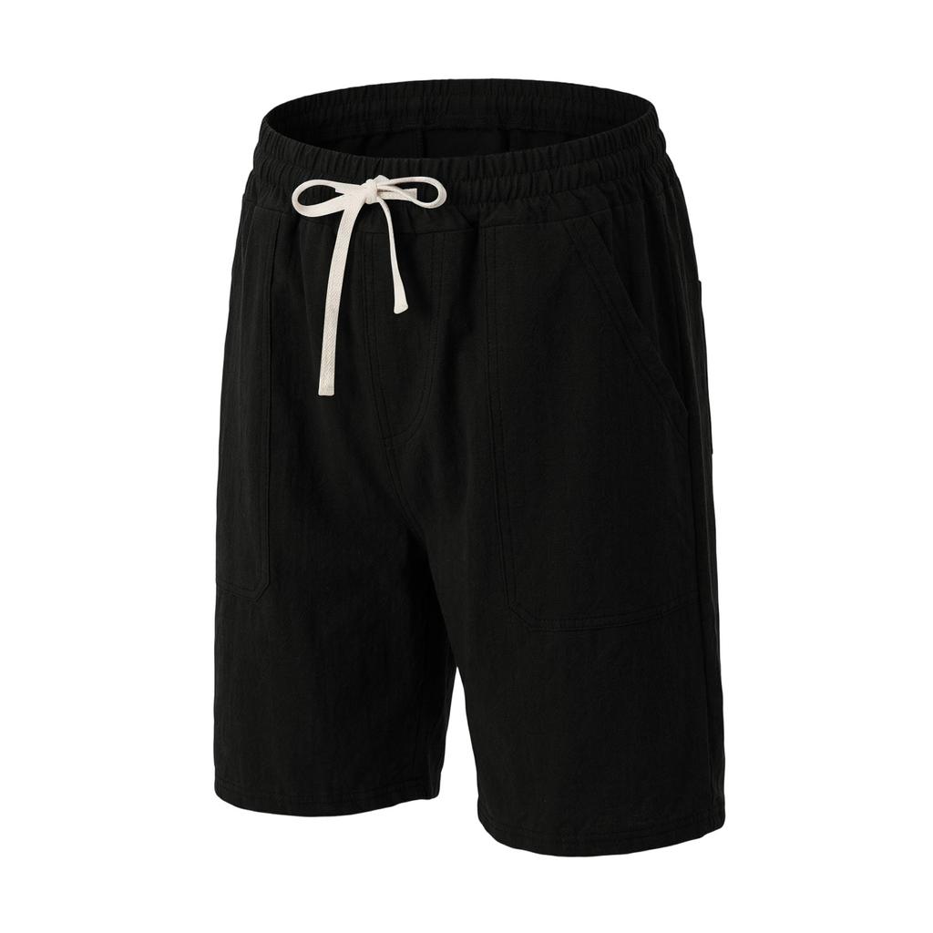 Men Drawstring Waist Casual Shorts with Large Front Pockets Relaxed Fit Lightweight Breathable Fabric for Daily Wear