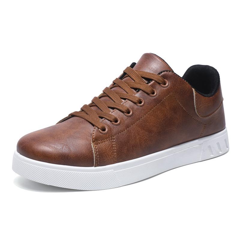 Large Size Men Fashion Versatile Casual Soft Sole Low Top White Sneakers