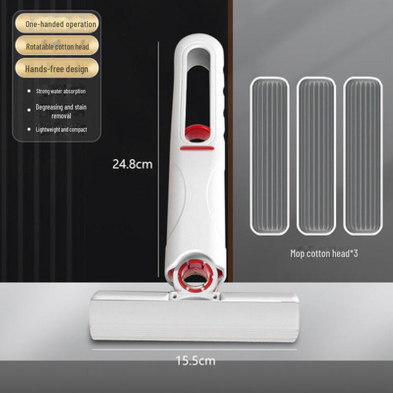 Compact Desktop and Glass Scraper Mop - Hand-Free Cleaning for Cars and Tables