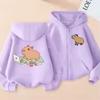 Funny Kids Capybara Zip Up Hoodie Children's Hoodie Zipper Children Capibara Sweatshirt Manga Clothes Kid Girl Boy Top Hoody