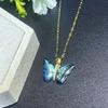 1 sztuka Wysokiej klasy lekkie luksusowe cyrkonia gradientowe kolorowe motyl moda prosta osobowość naszyjnik