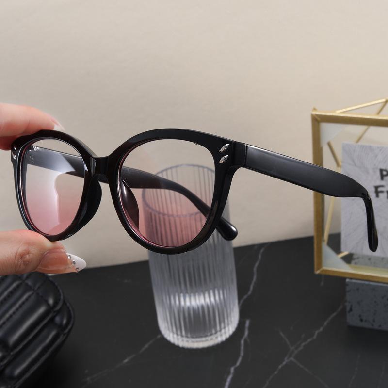 New retro round frame sunglasses simple rice nails high-end sunglasses anti-ultraviolet tide S