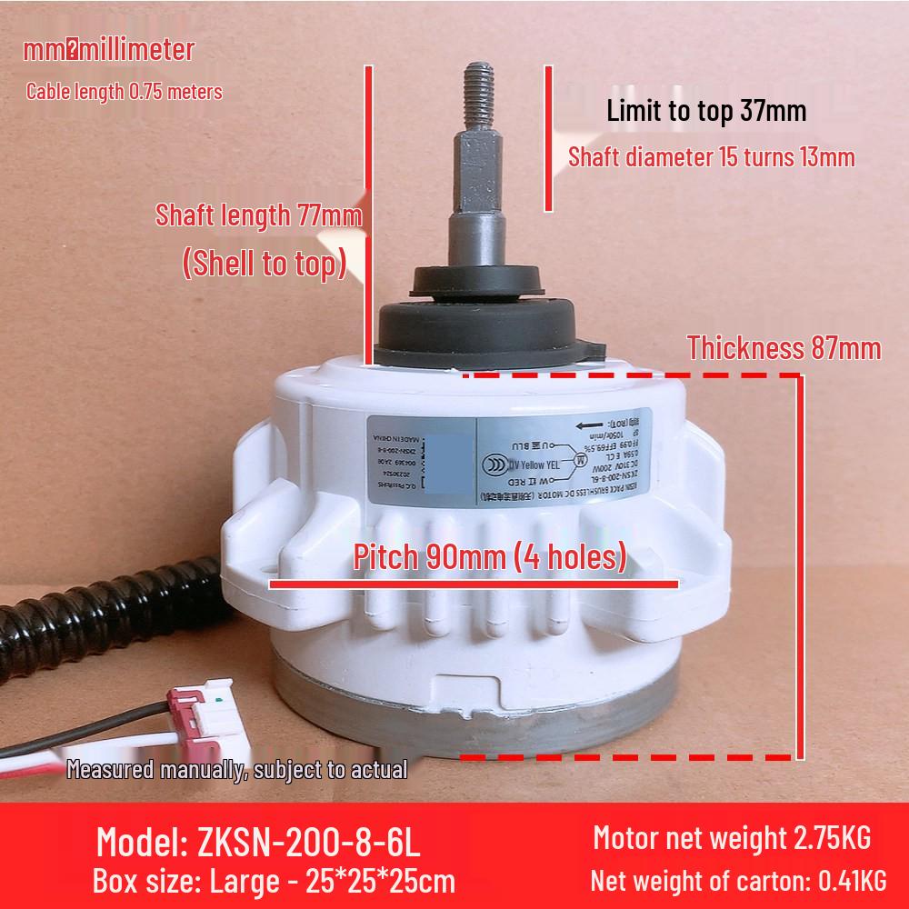 

ZKSN-200-8-6L Motor: 200W, Positive Rotation for Midea Outdoor Air Conditioner Fan.