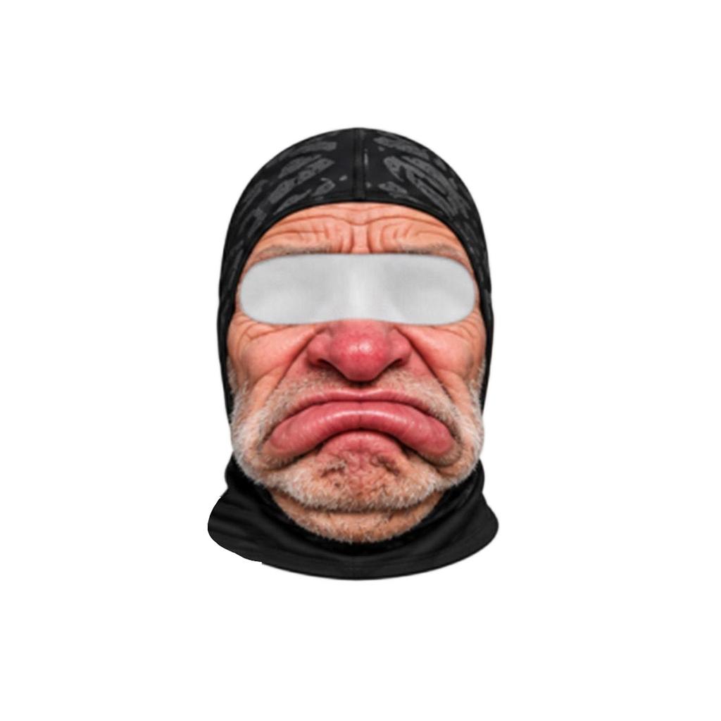 Novelty Old Man Print Ski, Funny Realistic 3D Full Face for Winter, Sunglasses Not Included