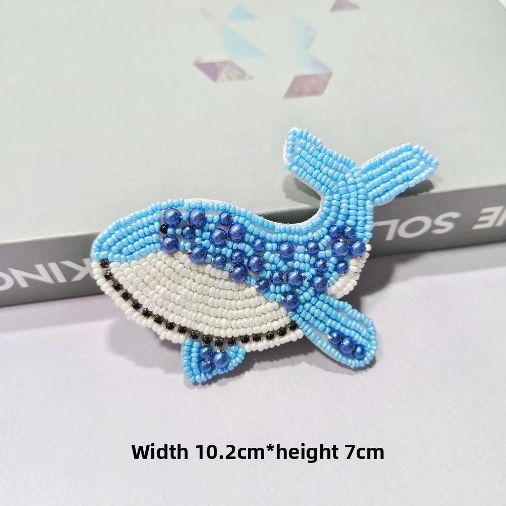 Dolphins Rhinestone Patches Beaded Crystal Handmade Craft 3D Beaded Patches Sparkling Waterproof Crystal Coconut Tree Patches