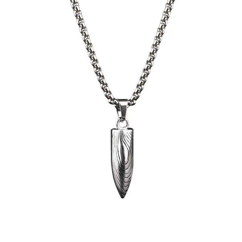 Men s Trendy Bullet Head Pendant Necklace - Retro European American Style