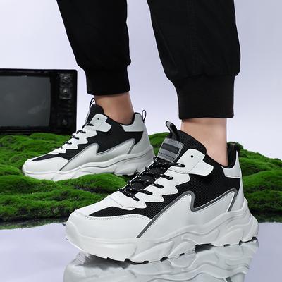 Sapatos Esportivos Masculinos da Moda para Exterior com Cadarço Baixo Material Refletivo Tênis de Corrida Adequado para Corrida Leve Corrida Tênis Esportivos
