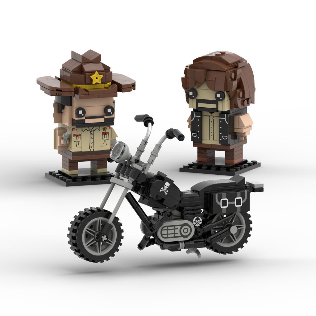3-IN-1 Ricks and Das Building Blocks Set Walkin-g Dead Figures Bricks Toys Desktop Decoration Adults and Kids Xmas Easter Gift