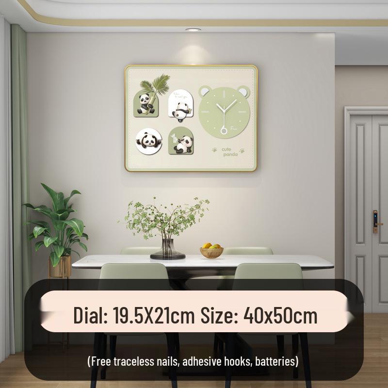 Modern Luxury Panda Wall Clock: High-End Creative Home Decor for Living Room