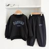 Kids' Spring/Autumn Sports Set: Boys' Letter Print & Winter Fleece-Lined Baby Girl Sweatshirt with Pants