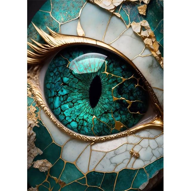 Fantasy Gorgeous Emerald Jewelry Gold Animal Prints Poster Canva Painting Modern Wall Art Picture Living Room Bedroom Home Decor