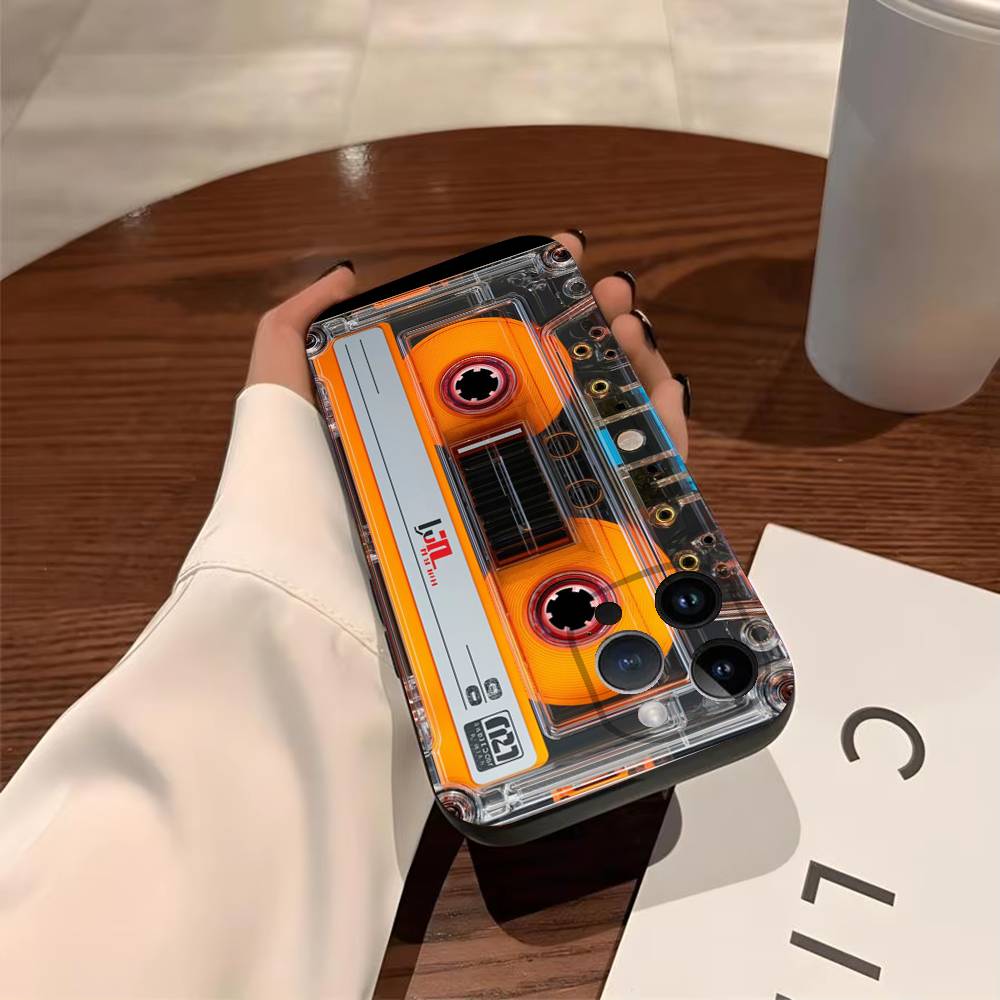Vintage Cassette Tape Retro Phone Case for iPhone 17 Air 16 15 11 12 14 13 Pro Max Shockproof Cover