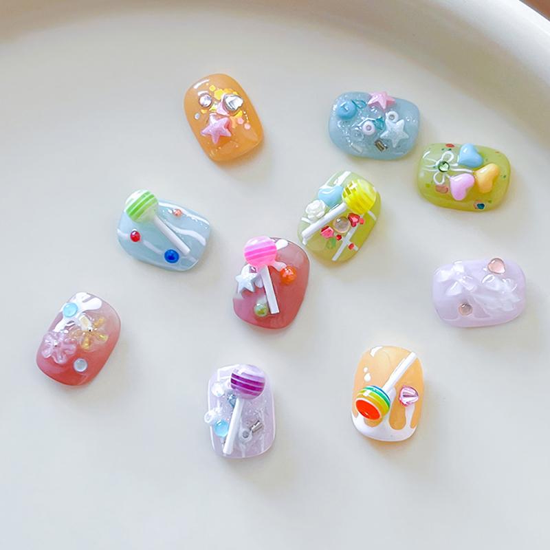 6 Grid Colorful Love Rose Resin Nail Art Charms Nail Bow Flakes Sequins Decoration Manicure Accessories Nail Salon Supply Diy