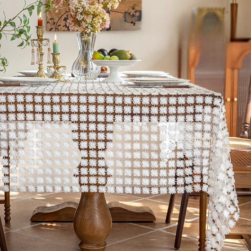 French Rectangular Hollow Out Tablecloth Crochet Dining Table Edelweiss Table Cloth New Household Table Cloth Bedside Tablecloth