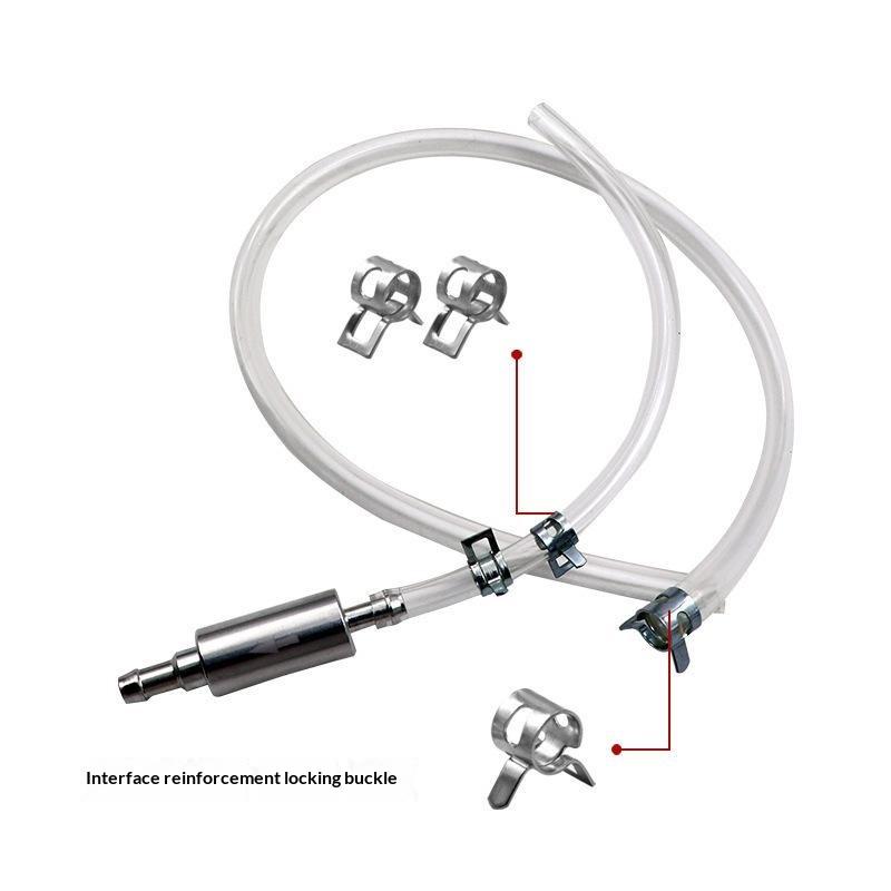 Brake Bleeder Hose Clear Aluminum Brake Fluid Bleed Hose Line One Way Check Valve Tube Bleeder Tool