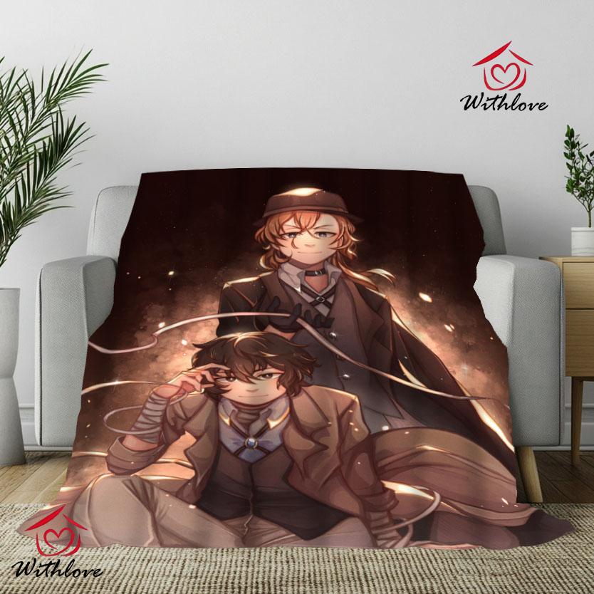 Dazai Bungo Stray Dogs Flanell-Kuscheldecke für Schlafzimmer Anime Dekoratives Sofa Picknick Nickerchen Decke Heimdekoration Geschenk 70x200cm