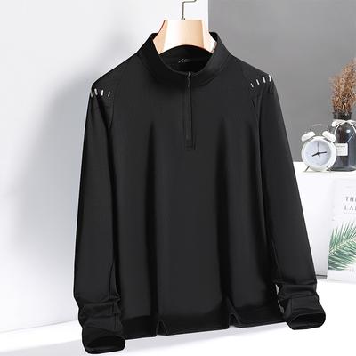 Schnelltrocknende Kleidung Herren Langarm Schnelltrocknende T-Shirts Sport Stehkragen Elastisch Atmungsaktiv Schnelltrocknend Hochelastische Kleidung