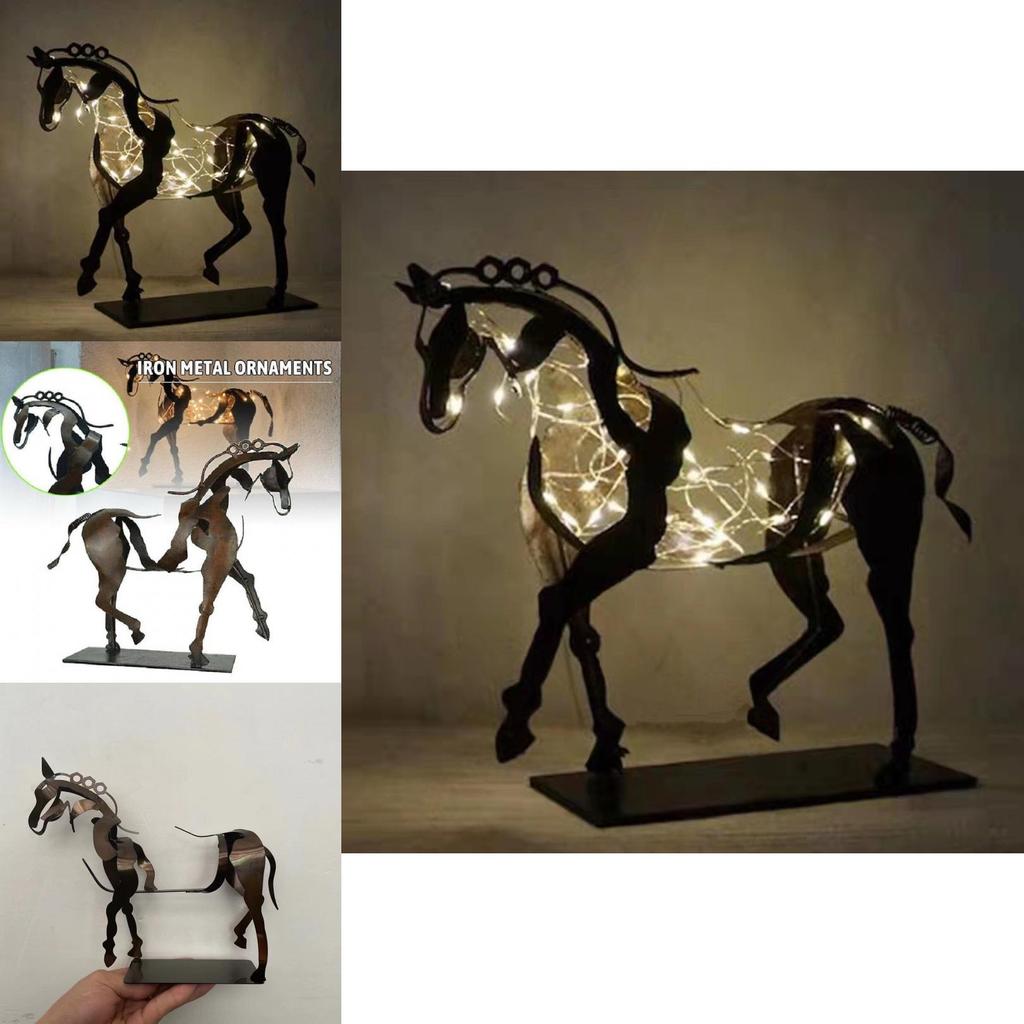 Adonis Pferde Metallskulptur Mit Beleuchtung Für Heimdekoration Und Geschenk