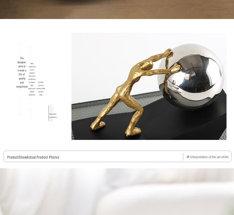 Nordic Sports Push Ball Figure Ornament for Living Room, Bedroom, Hall, Study Model Room Decor.