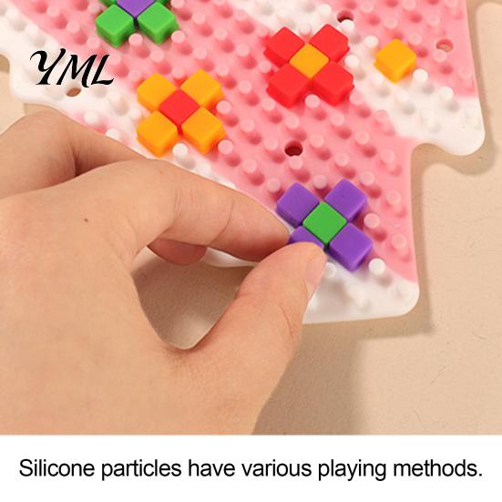 Toddlers Sensory Toys Silicone Activity Board, Christmas Tree Rainbow Ice Stick French Fries Stress Relief Tools Board with Strings, Silent Fidget Toy