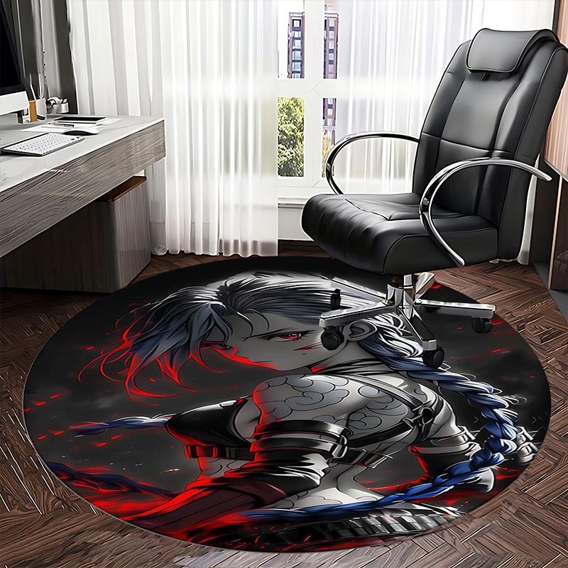 Jinx (League of Legends) Chair mat Round Rug Office carpet, Non slip, Suitable for Living Rooms, Bedrooms Decor 1205545a