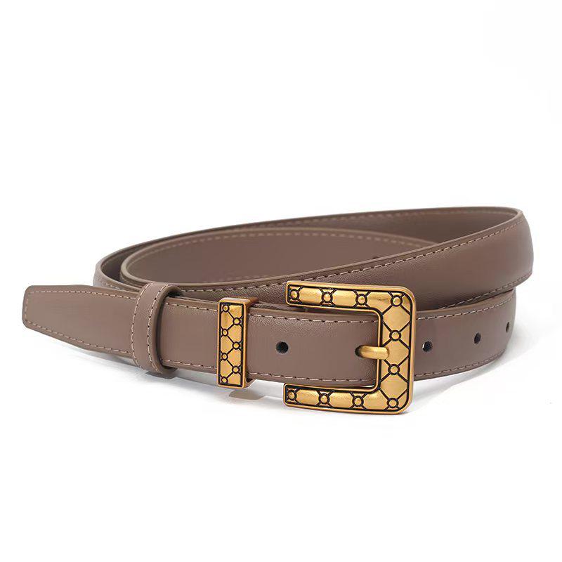 Genuine Leather Women's Decorative Waist Chain Belt for Jeans