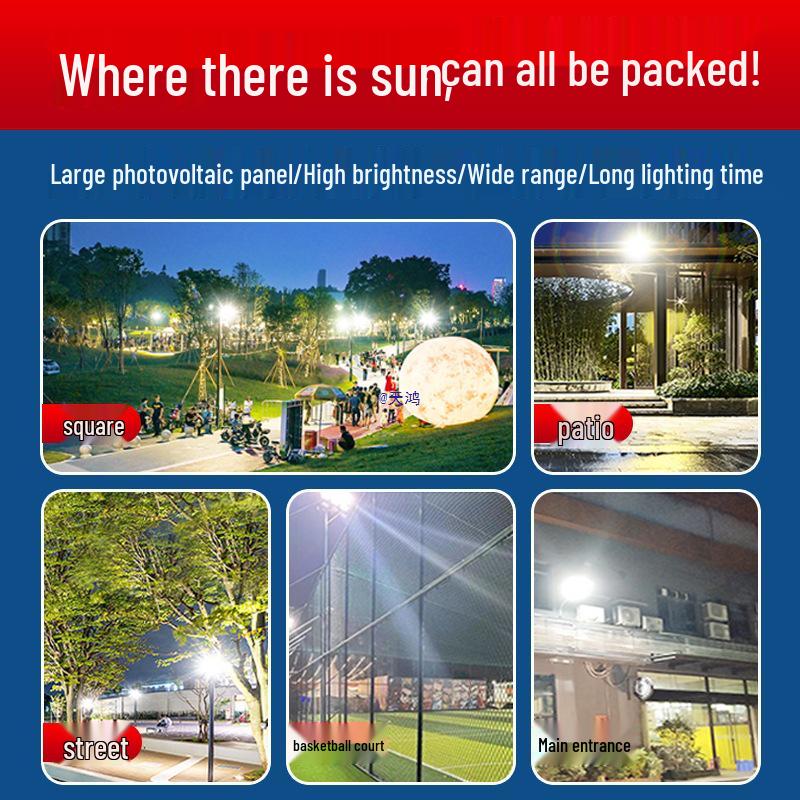 Rural Outdoor Solar Floodlight: Super Bright, Waterproof, Indoor/Outdoor Street Courtyard Light