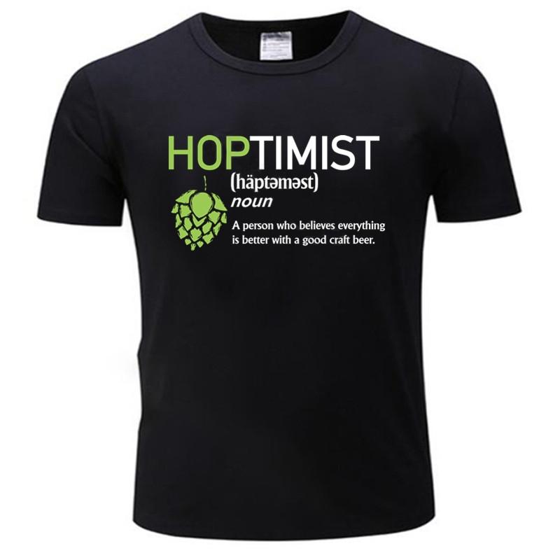 Hoptimist Definition Black T-Shirt for Brewer and Craft Beer Lover New Popular Famous Brand Casual O Neck T Shirt drop shipping