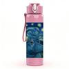 1PC Starry Night Van Gogh Art Print 750ml Color Plastic Sports Water Bottle Leakproof Flip Straw Lid Suitable for Sports Office Home Use