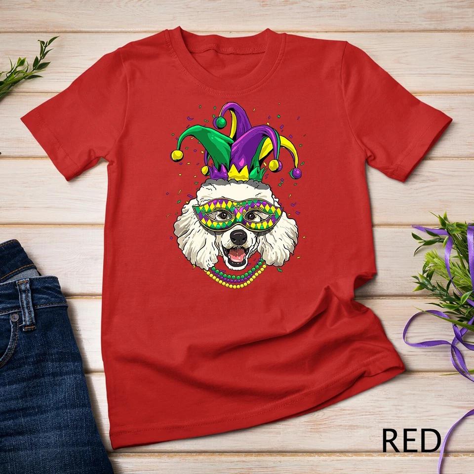 Mardi Gras Dog Carnival Poodle Jester Pet Dog Poodle Lover Unisex T-shirt 5 S