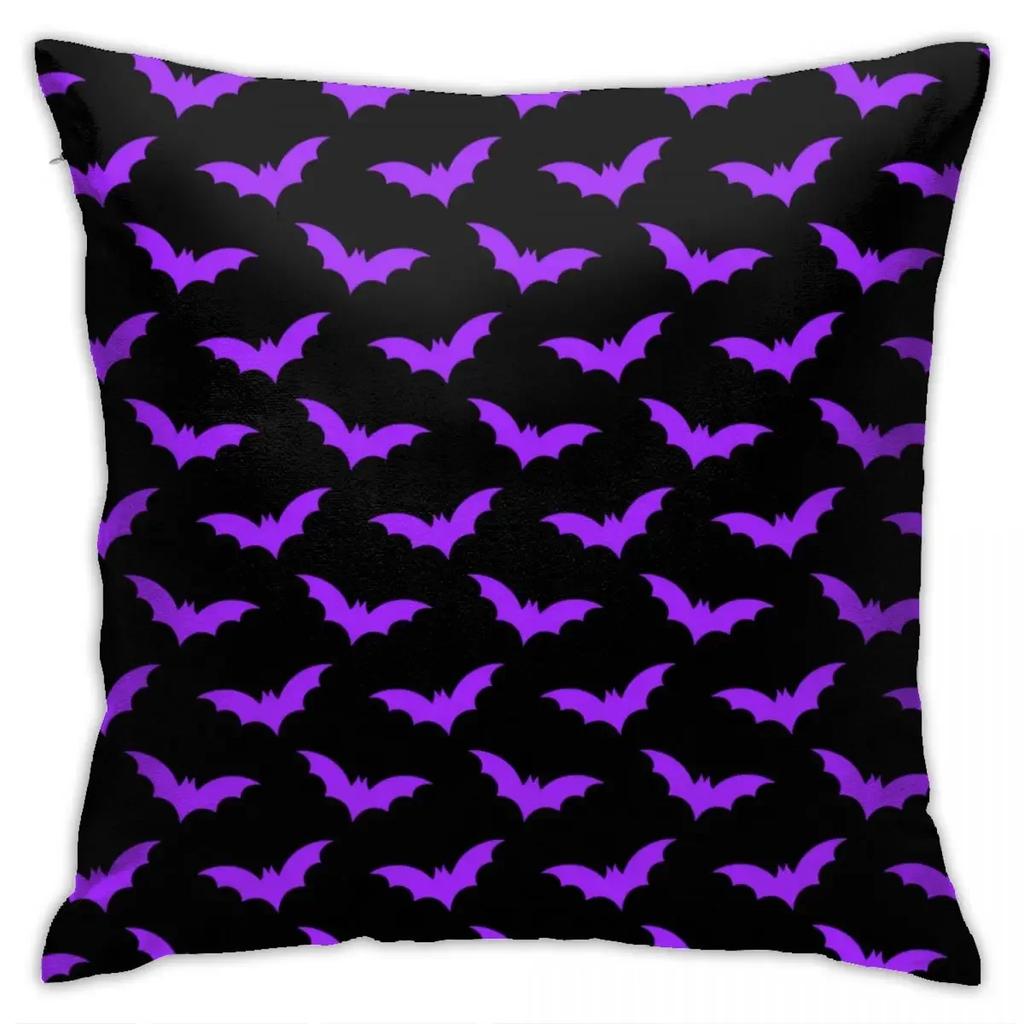 Halloween Horror Pumpkin Bat Print Pattern Cushion Cover Home Living Room Sofa Decoration Polyester Zipper Pillow
