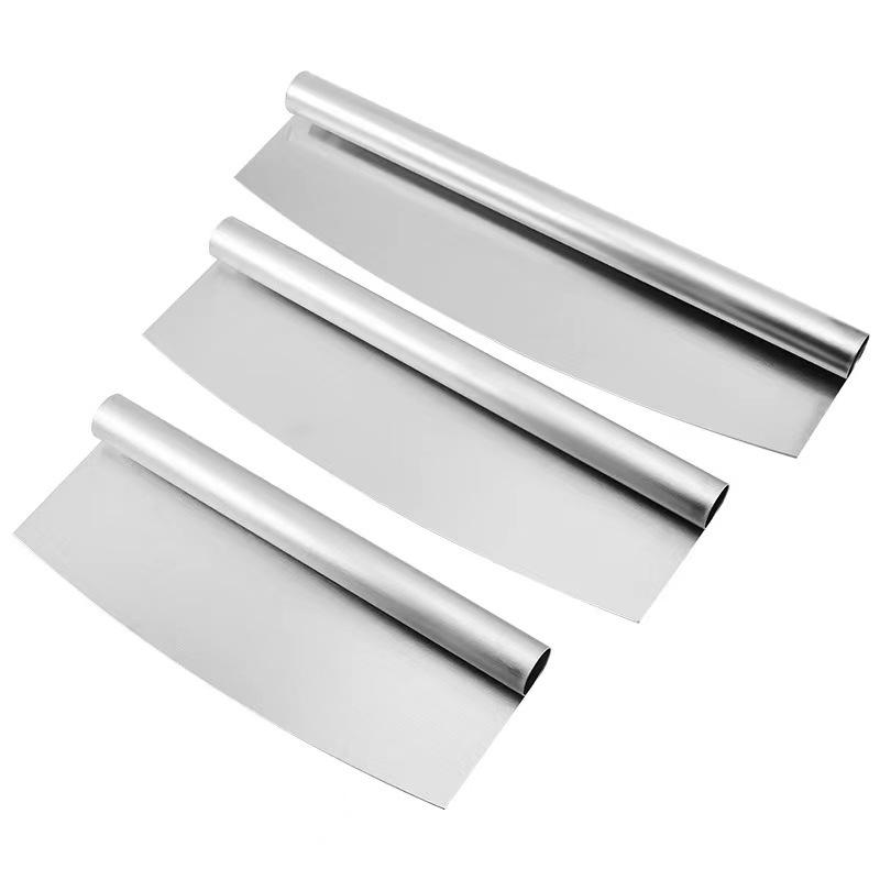 Stainless Steel Crescent Pizza and Cake Slicer with Flour Sifter