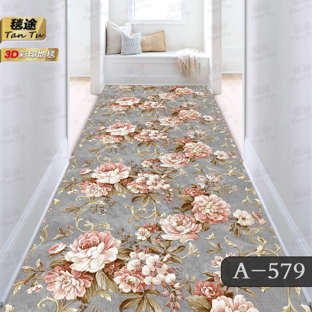 Home Long Corridor Hallway Carpet Grid Floral Rug for Living Room Prayer Bedroom Carpets Non-slip Kitchen Mat Floor Area Rug