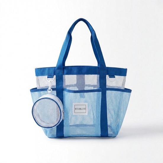 Large Mesh Beach Tote Bag, Family Beach Bag for Toys & Vacation Essentials, Quick Drying Sand-proof Waterproof Storage Pouch