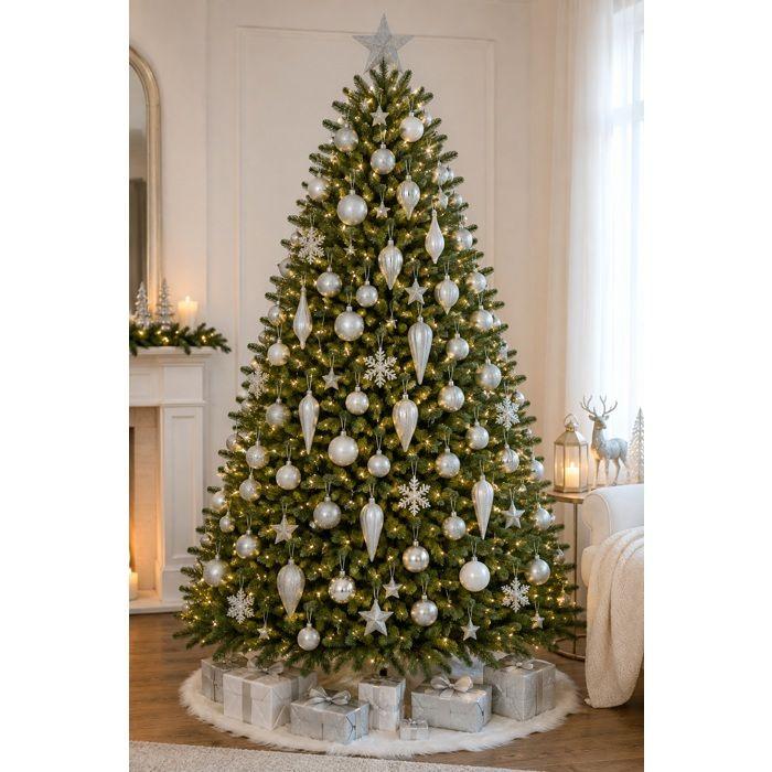 Lot de 2 suspensions de Noël en forme de glaçon – Argenté