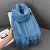Womens Winter Warm Scarf Knitted Faux Cashmere Solid Color Thick Cozy Neck Wrap Stylish Everyday Accessory
