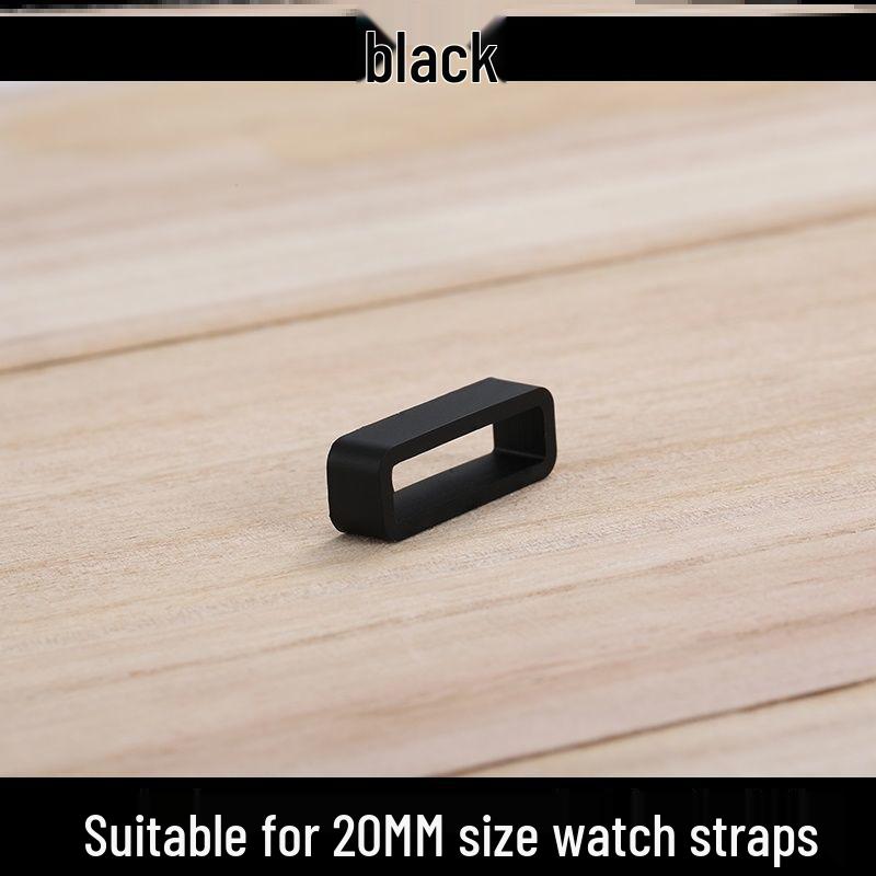 

Детский силиконовый ремешок для часов с пряжкой и кожаной петлей, аксессуары чёрный