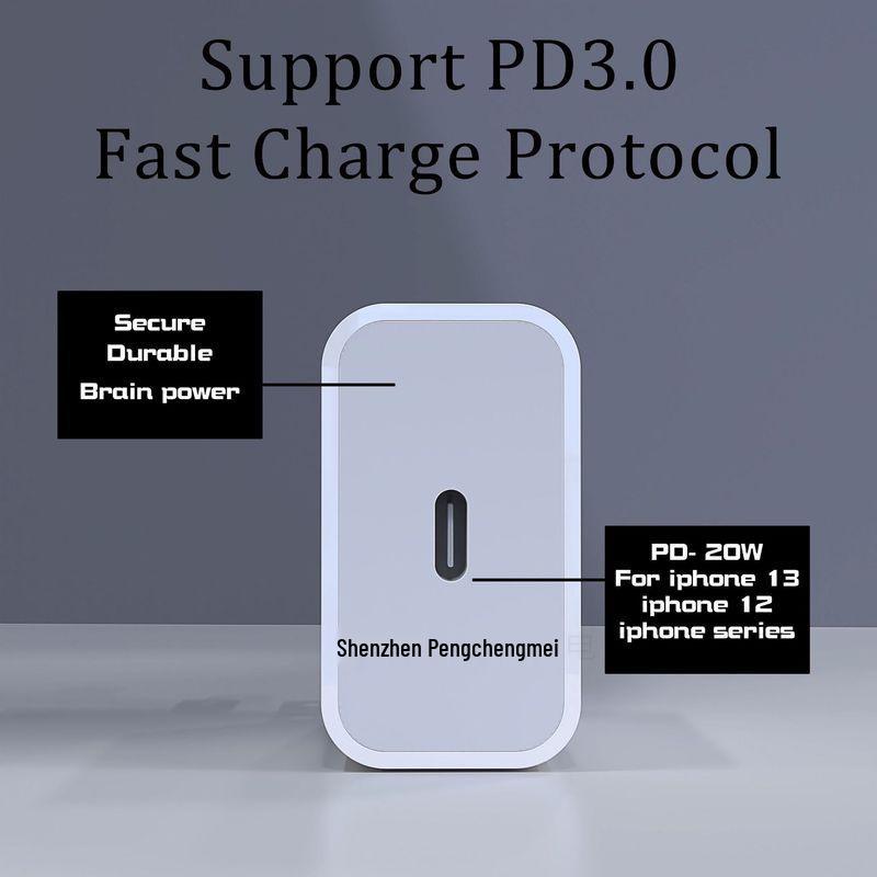 20W USB-C Fast Charger for Mobile Phones - EU/UK Standard, 3A Type-C Adapter