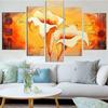 5 Pieces Wall Art Canvas Painting Modern Lily Flower Poster Home Pictures Living Room Modular Framework For Decoration