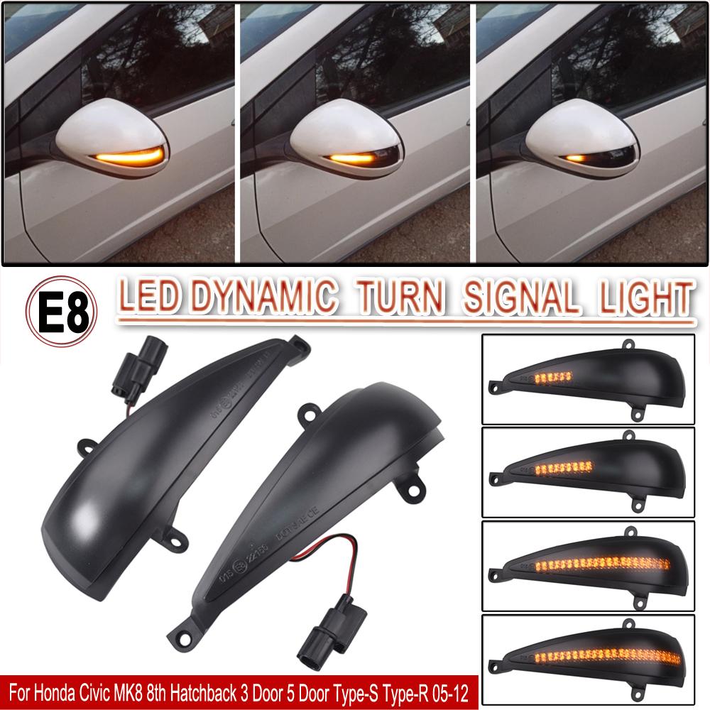 Dynamic Blinker for Honda Civic 8th Hatchback Coupe LED Turn Signal Light Arrow Mirror Indicator 2005 Up FA1 FD1 FD2 FN2